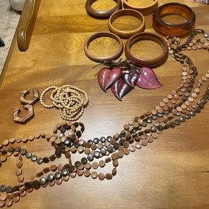 1970’s Vintage wood jewelry